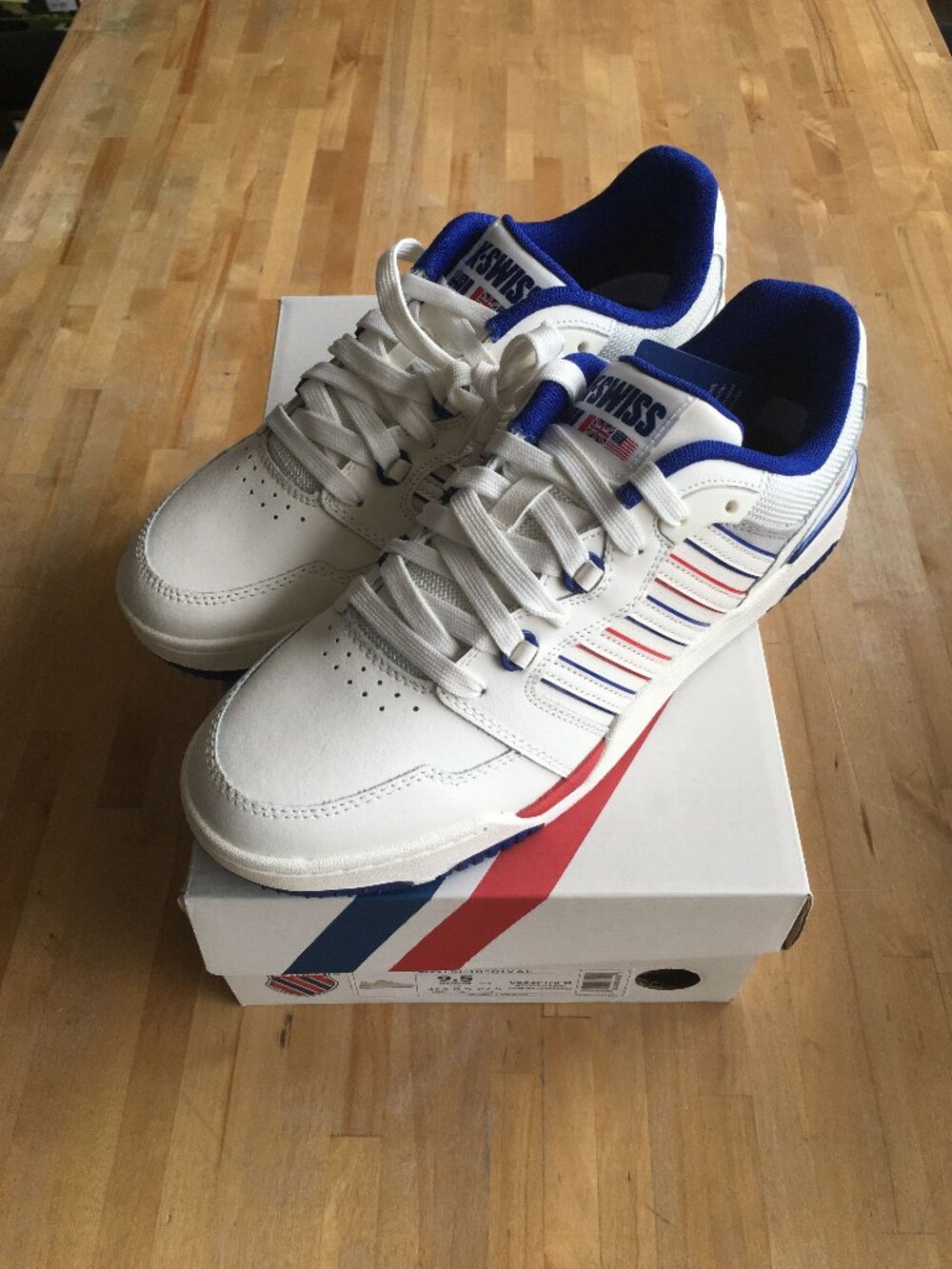 K-Swiss SI-18 Rival "Snow White/Navy/Red" 08531-172-M Sz 9.5
